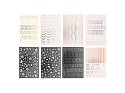 Adesivos De Unhas French Line Art Estampas Autoadesivas Brilhantes Para Salão E Casa Decoração Exquisita