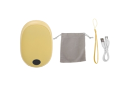 Calentador De Manos Eléctrico Recargable Usb Ajustable Con Pantalla Lcd Portátil Invierno Amarillo