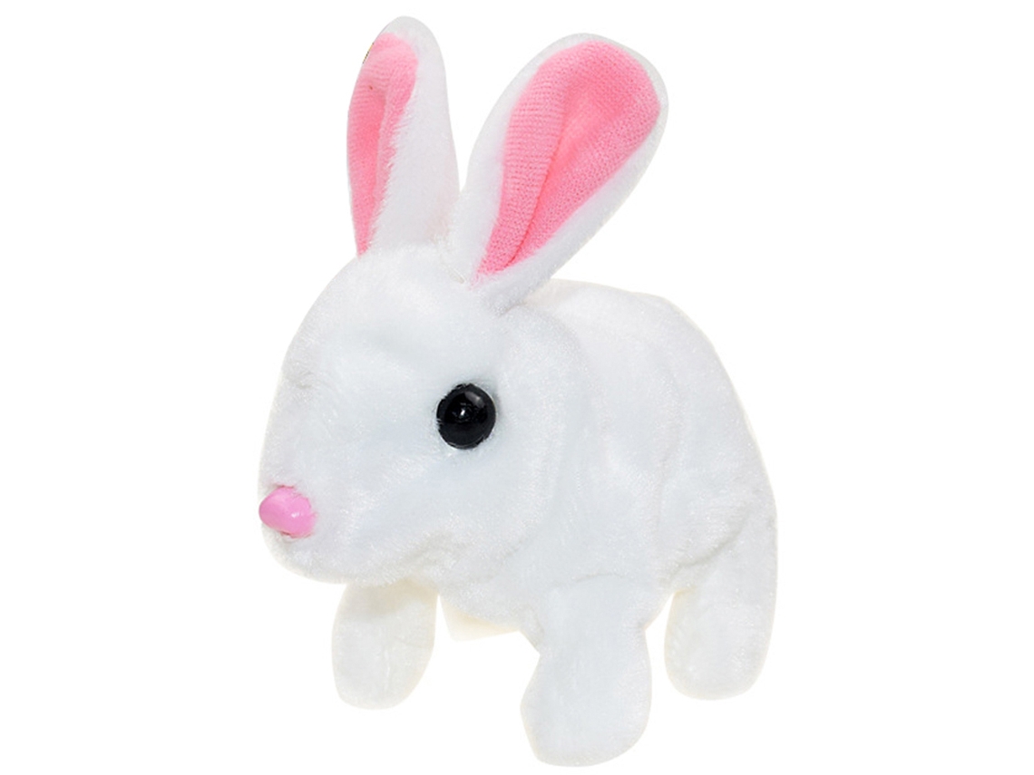 Ats brinquedo de Pelúcia de Coelho Elétrico com Pilhas, Coelho de Pelúcia Saltitante com Orelhas Móveis e Som, Presente Interativo para Crianças