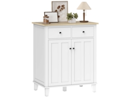 Buffet de Cozinha com 2 Portas, 2 Gavetas e Prateleiras 76x48x91cm Branco BTFORUS