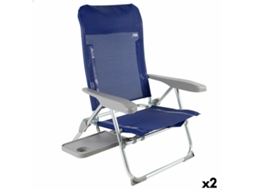 Cadeira de Praia Slim Dobrável Azul Marinho 47 X 89 X 57 Cm 2 Un AKTIVE