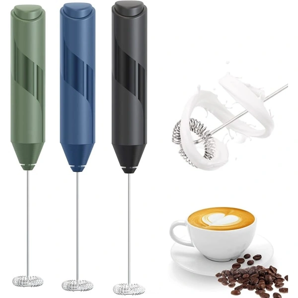 ESPUMADOR de leite portátil, bateria, aço inox, com suporte, para café, latte, frappé