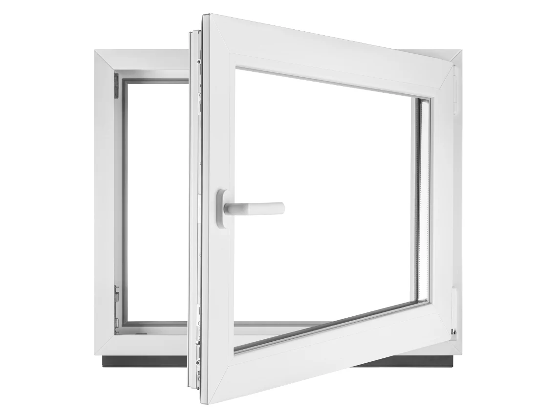 Janela PVC BAU PLAZA 120x100 cm Direita Branca Vidro Transparente Duplo Oscilobatente (1200x1000 mm)