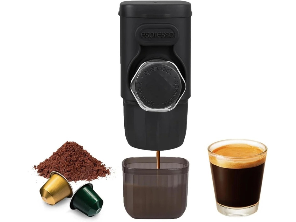 Yizhood 2 em 1 - Cafeteira portátil de dupla utilização com cápsulas concentradas prensadas à mão