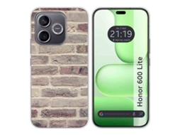 Capa Tumundosmartphone De Silicone Para Honor 600 Lite 5g Com Design De Tijolos 01 Desenho