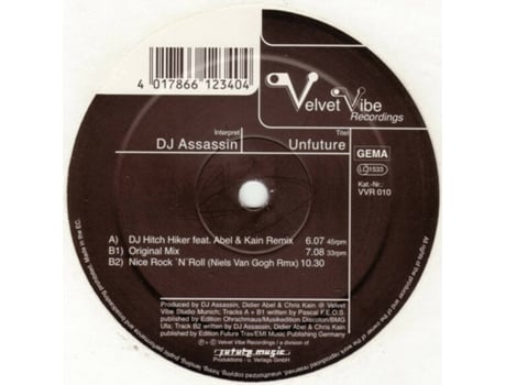 Vinil Unfuture, Dj Assassin Velvet Vibe Recordings