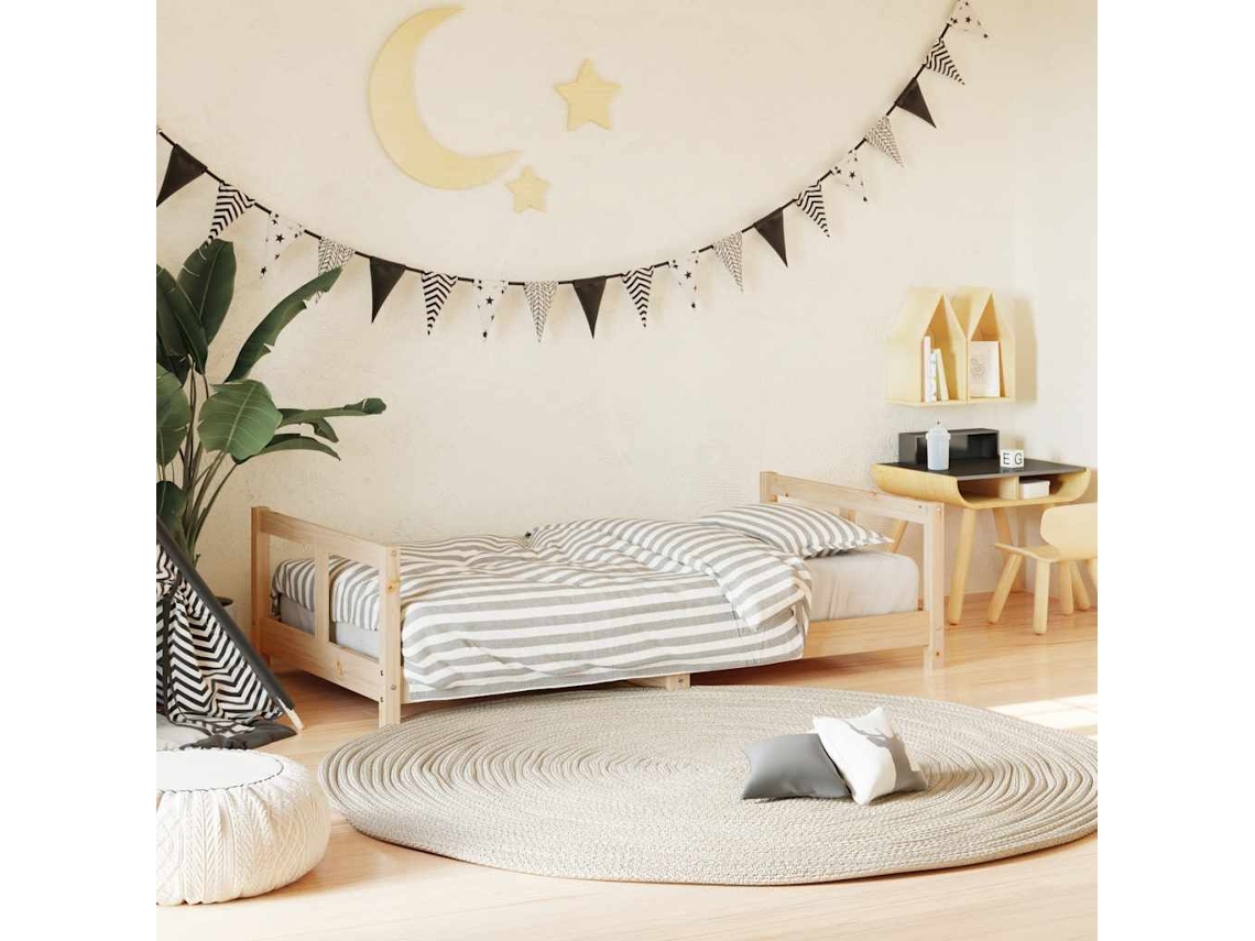 Vidaxl Estrutura De Cama Infantil 80x160 Cm Pinho Maciço