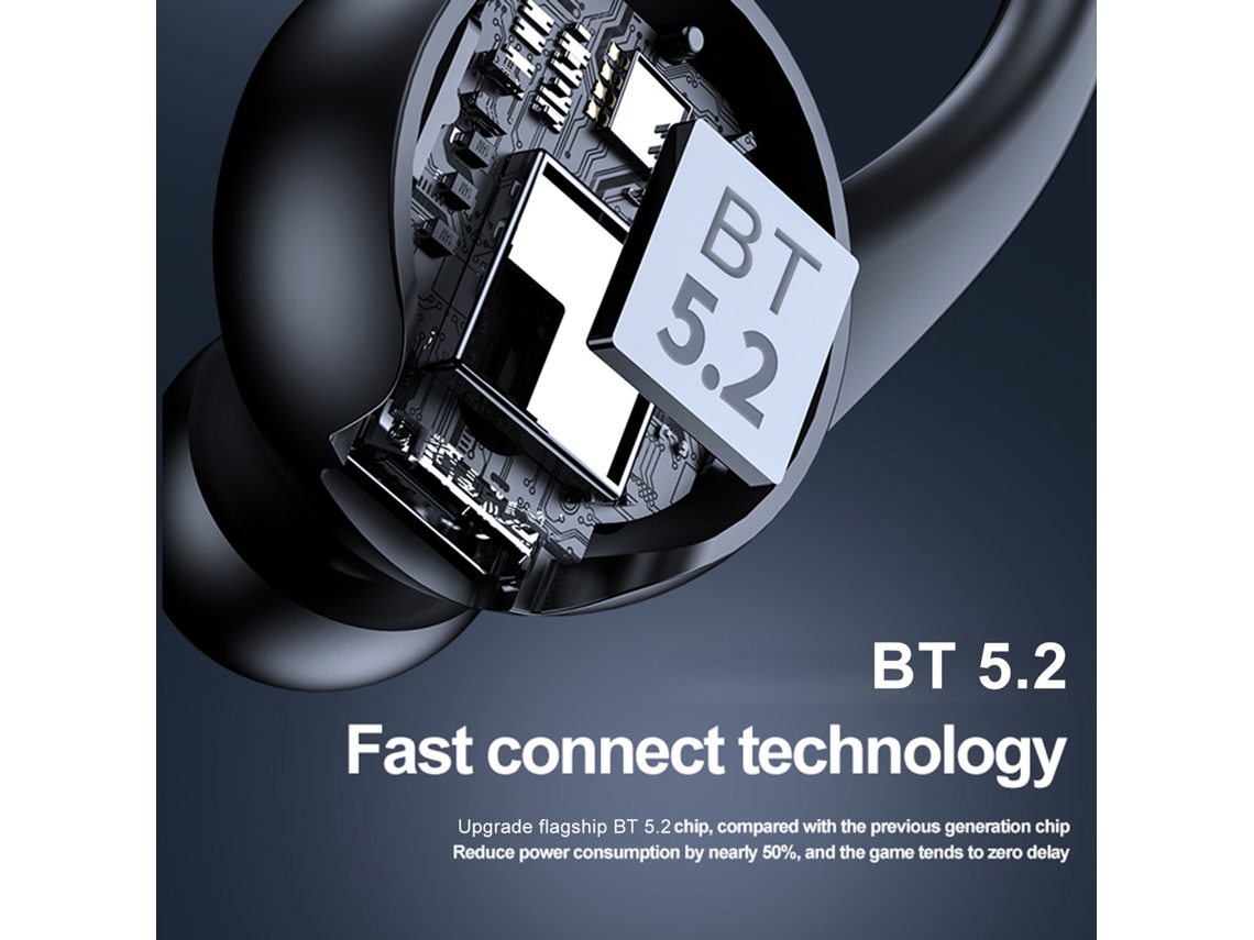 Fone De Ouvido Sem Fio Business Headset Bt5.2 À Prova D'água Earhook Cancelamento De Ruído 50mah