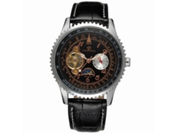 Reloj Automático Mecánico Para Hombre Forsining Multifunción Pulsera Negro