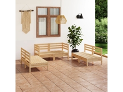 Vidaxl 6 Pcs Conjunto Lounge De Jardim Pinho Maciço