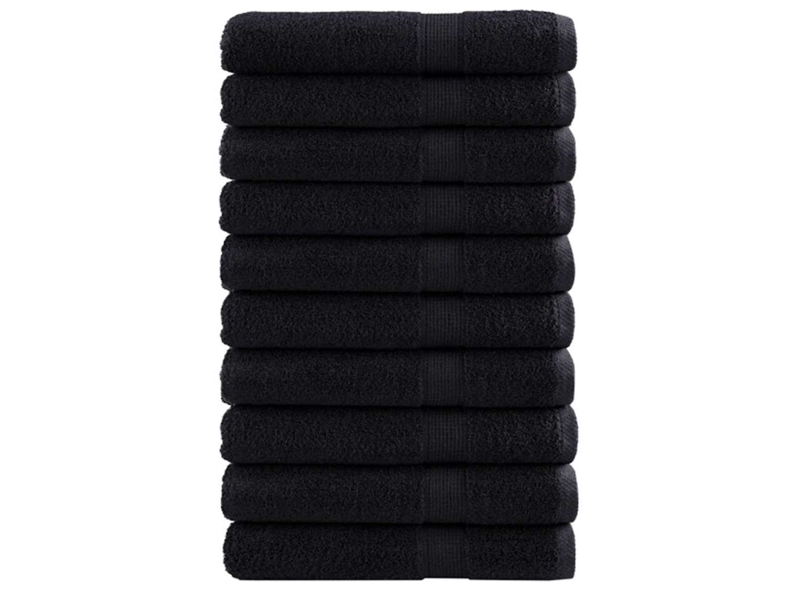 Conjunto 25 Toalha De Banheiro Vidaxl Preto Algodão (80 X 200 Cm)