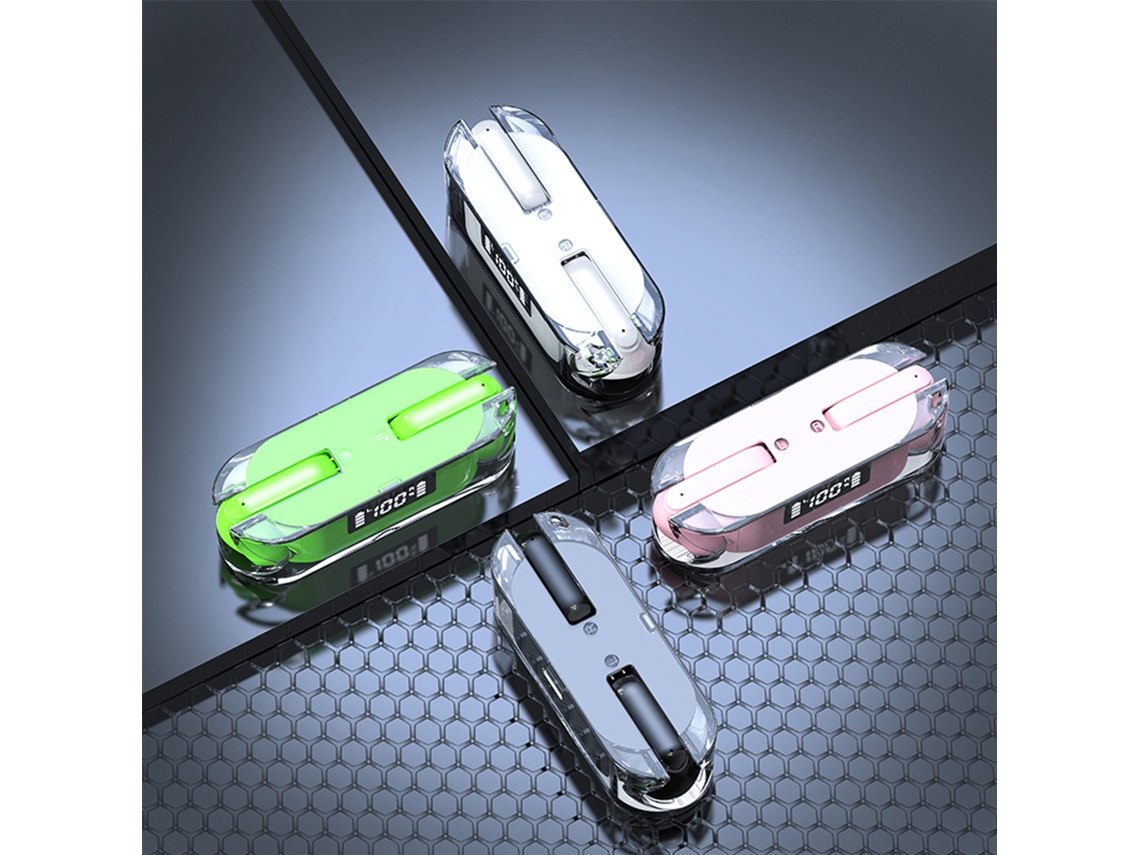 Fone de Ouvido Mali sem fio, Bluetooth 5.3, semi intra-auricular, com estojo de carregamento, rosa