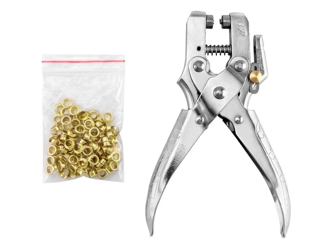 Alicate De Ilhós, Prensa De Ilhós, 100 Ilhós De 5 Mm Para Tecidos, Roupas, Sapatos, Bolsas E Artesanato