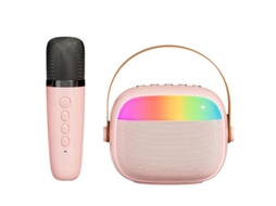 Mini Máquina De Karaokê Para Crianças E Adultos Alto Falante Bluetooth Com 1 Microfone Sem Fio E Luzes Led Festa Em Casa Para Meninas Menin Yizhood