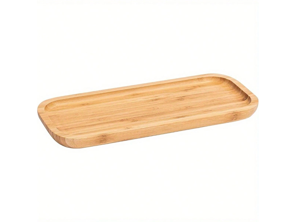 Bandeja Bambu Natural Servir Refeições Petiscos 26 36cm