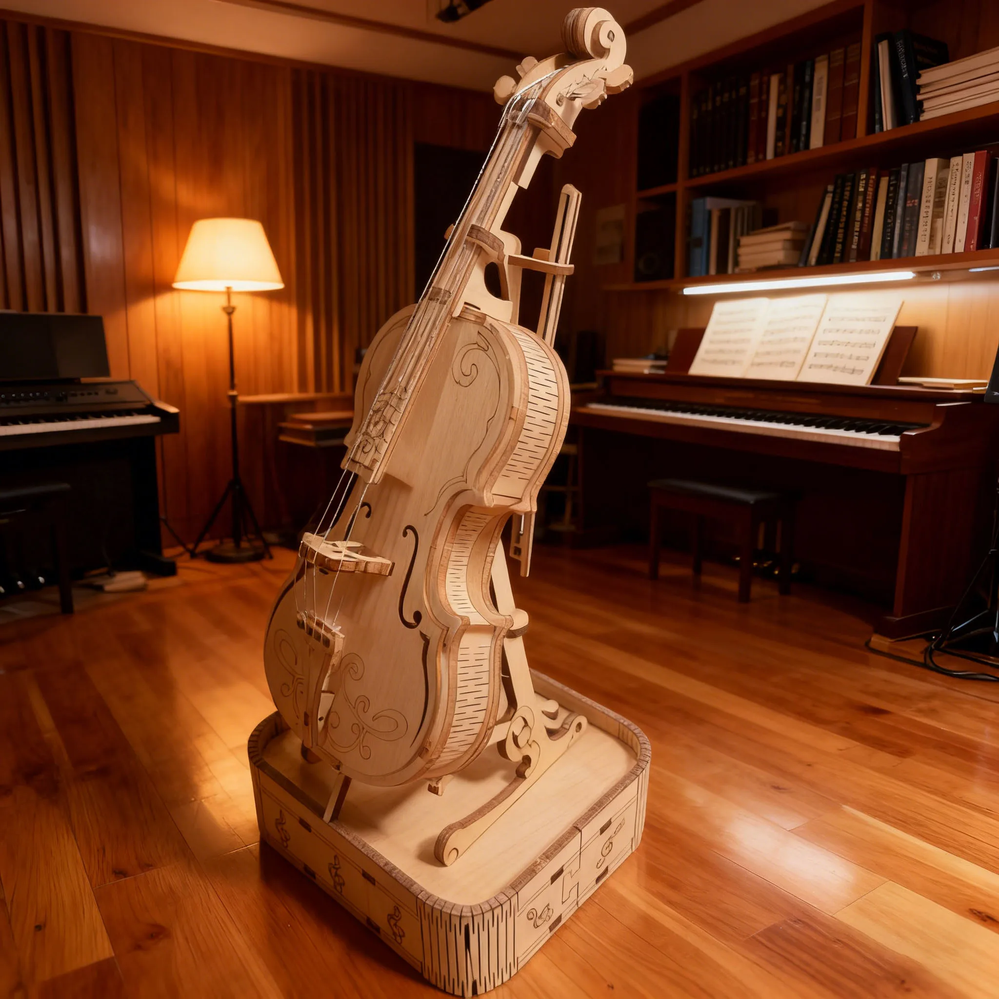 Quebra cabeça 3d, Kit de Modelo de Violoncelo de Madeira, Conjunto para Montagem Faça Você Mesmo MDUG