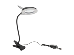 Lupa De Encaixe Com Ferro De Solda E Luminária De Mesa Ajustável Com Led Para Soldagem, Artesanato E Leitura. Aquaforge