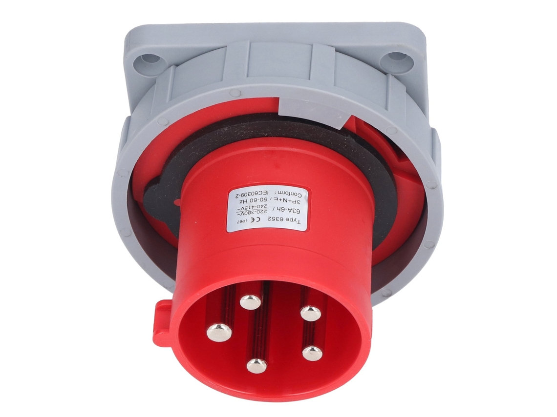 Conector de Aviação À Prova D'água, Tomada Industrial de 5 Pinos em Latão e Nylon, 3p+n+e, Ca 220, 380v 240, 415v 63a BRILVIBERA