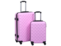 Vidaxl Conjunto De Malas De Viagem Estojo Rígido 2 Pcs Abs Rosa