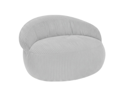 Puff Xxl Com Capa Amovível Em Veludo Canelado 110x100 Cm Cinzento Claro