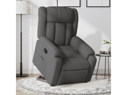 Vidaxl Poltrona Reclinável Elevatória Tecido Cinzento-escuro