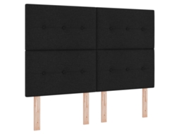Conjunto 1 Cama Box Vidaxl Preto Tecido (160 X 200 Cm)