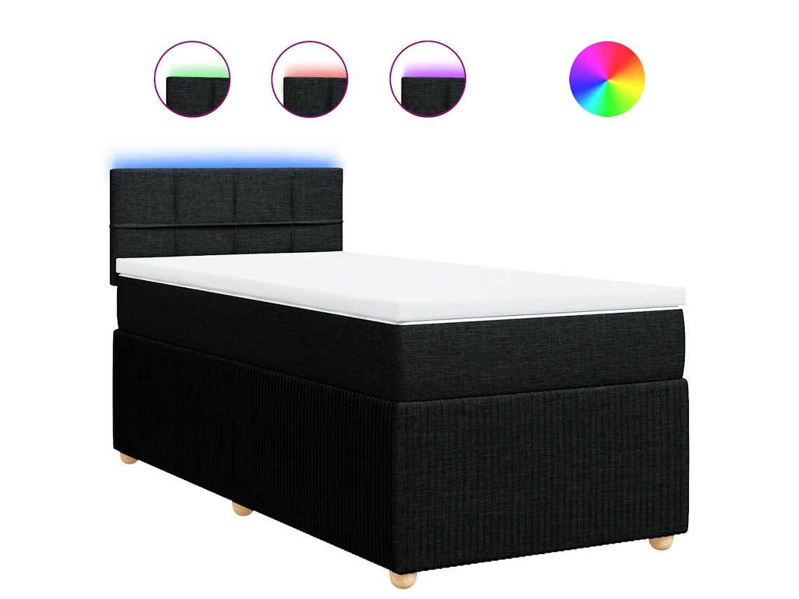 Cama com Molas/colchão 80x200 Cm Tecido Preto MAISON EXCLUSIVE