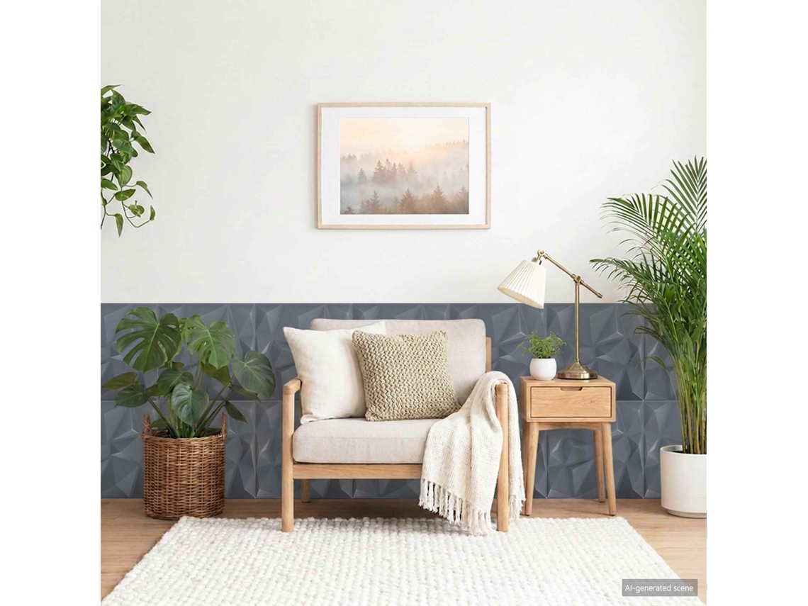 Vidaxl Painéis De Parede 12 Unid. 50 X 50 Cm Cinza Diamante Espuma Xps