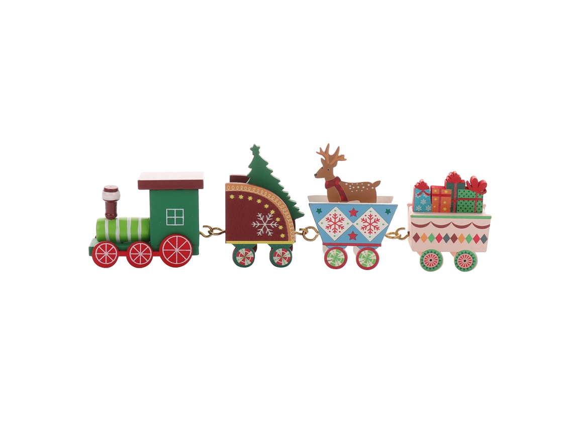 Combo Trem Natal Decorativo Veado Seguro Sem Cheiro