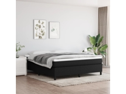 Vidaxl Cama Com Molas/colchão 160x200 Cm Tecido Preto