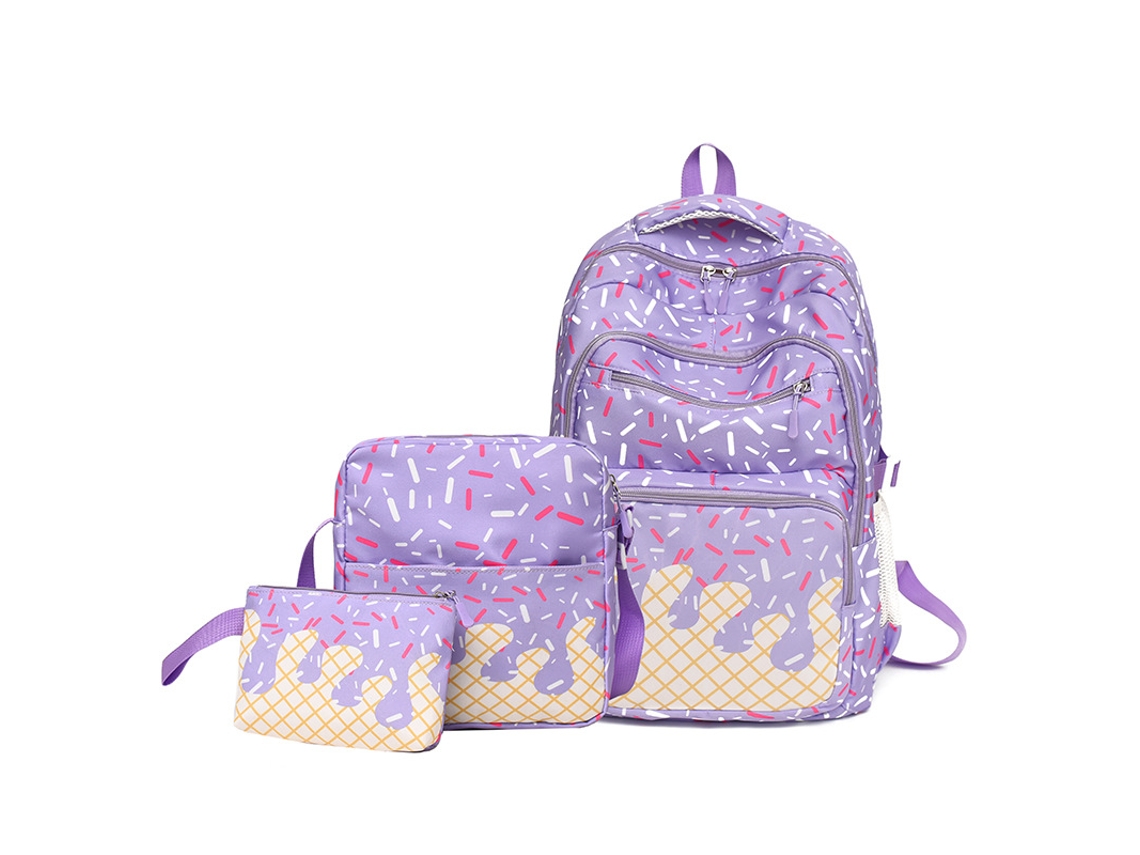 Mochila De Cachorrinho Com Renda E Grande Capacidade, Impermeável, Adequada Para Uso Diário De Estudantes Tamanho S Rosa