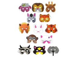 Fasst 13 máscaras de animais de feltro para lembrancinhas de aniversário na selva
