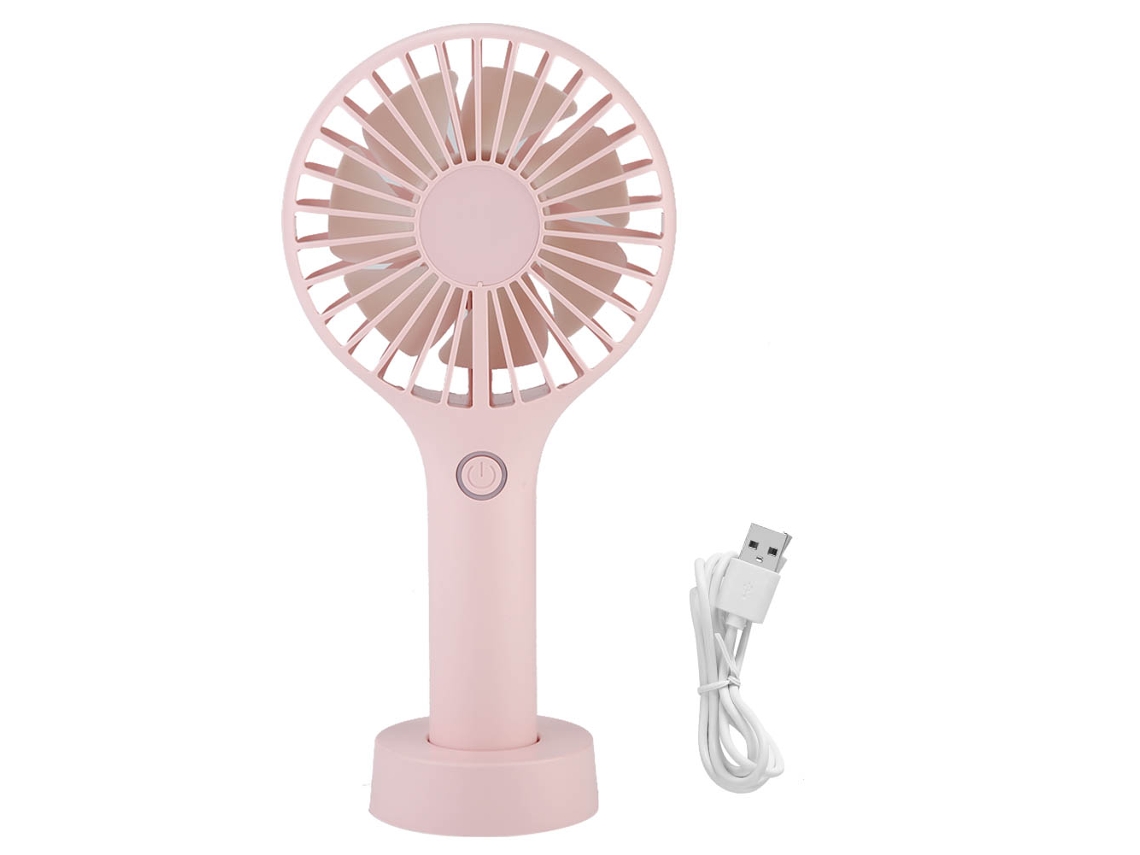 Ventilador Portátil Usb Recarregável Rosa Mesa Worten