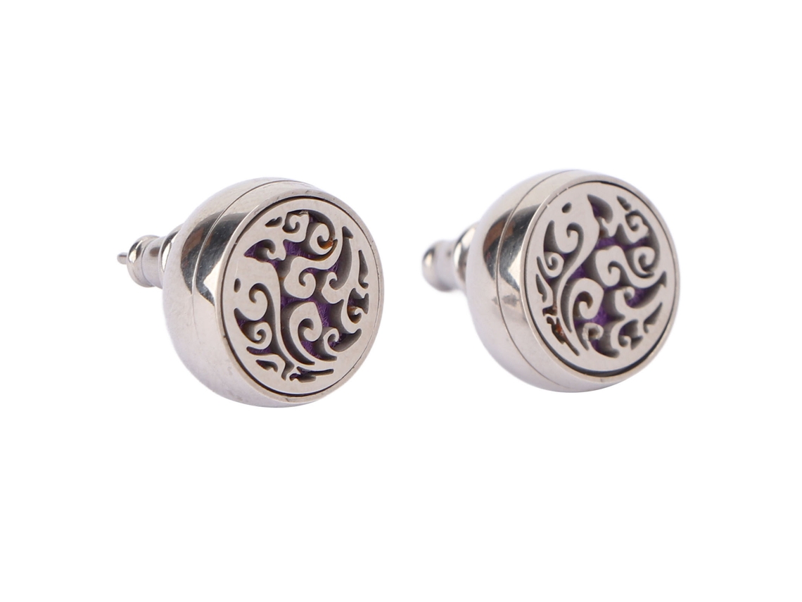 Aretes De Stud De Óleo Essencial Redondo Portáteis E Fashion Para Mulheres