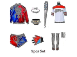 Conjunto De Traje Da Harley Quinn - Filme E Tv Suicide Squad - Blusa, Calça E Jaqueta - Poliéster - Feminino Conjunto De 9 Peças