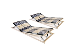 Vidaxl Estrados De Ripas 2 Pcs Com 42 Ripas 7 Zonas 80x200 Cm
