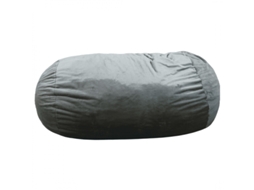 Pufe Longo Gigante Pele Cinzento 160 Cm