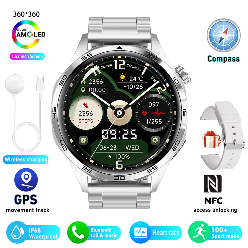 Relógio Inteligente Watch5 Pro, Tela Hd, Chamadas Bluetooth, Nfc, Gps MDUG (yingang)