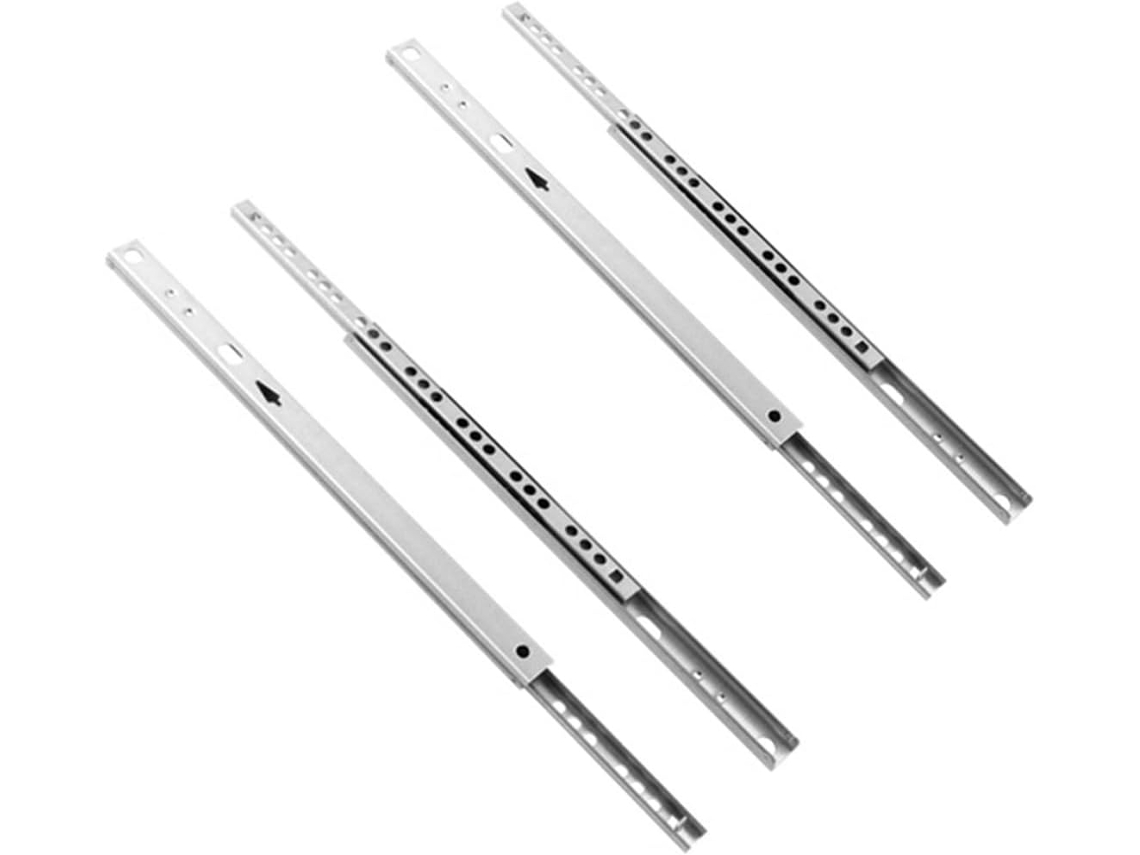 2 Peças De Corrediças Esferas Aço Para Gavetas, Guias De Esferas Duas Seções, 17mm De Largura, Ferragens Dobráveis Para