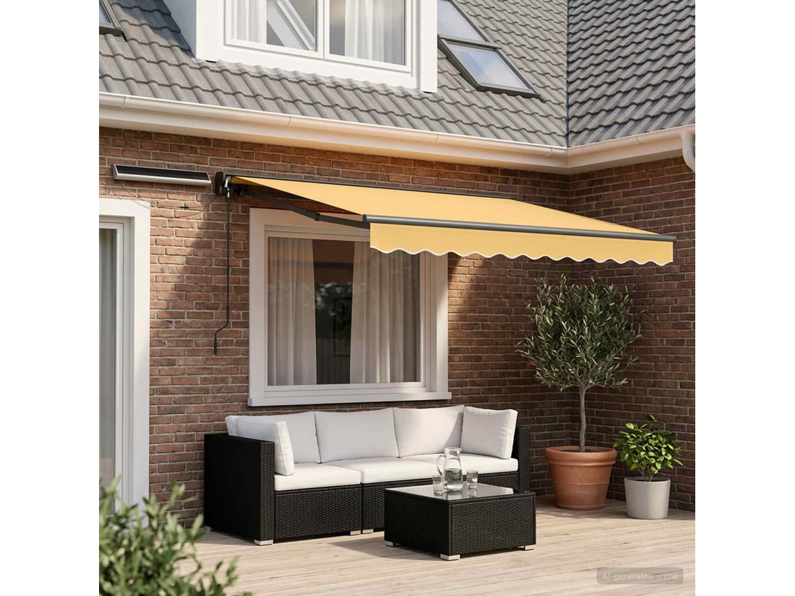 Vidaxl Toldo Retrátil Elétrico Areia 3,5 X 2,5 M