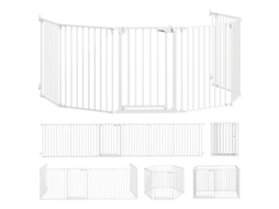 Cerca 6 Painéis Porta Dobrável Plástico/aço Carbono Branco