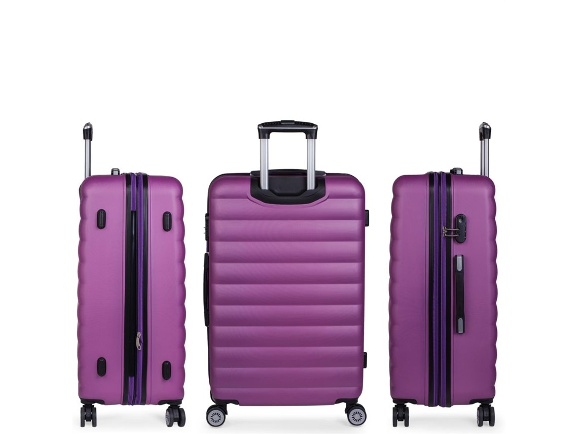 Mala de Viagem Grande ITACA Rígida com 4 Rodas Roxo (100 L) | Worten.pt