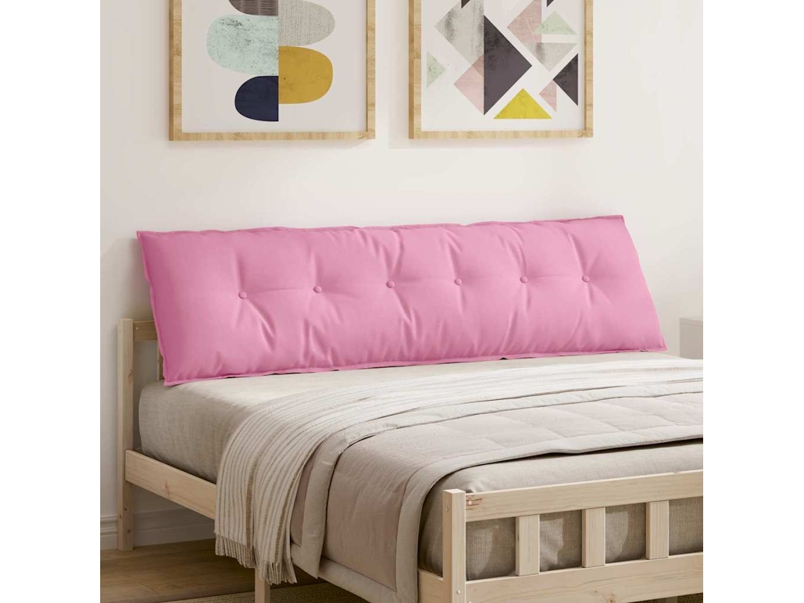 Vidaxl Travesseiro Para Costas Rosa 180 X 19 X 50 Cm Tecido