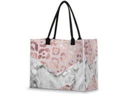 Bolsa de Ombro Grande Tropicallife com Estampa de Leopardo em Mármore para Mulheres e Meninas 42 X 17 X 33 Cm