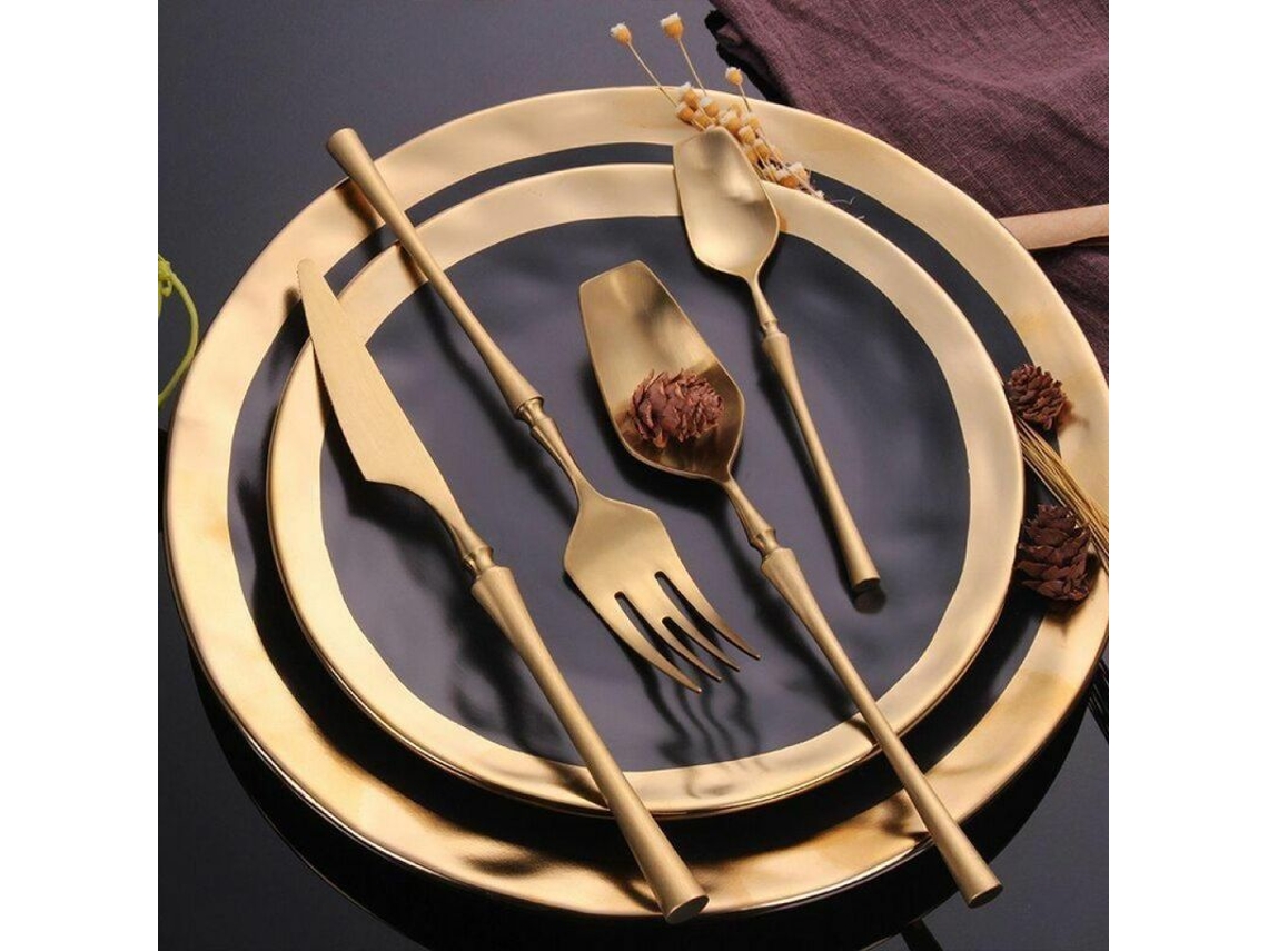 Conjunto de Talheres de Luxo em Aço Inoxidável 2026, 4 Peças, Dourado e Prateado, Utensílios de Mesa para Sala de Jantar Xek Gold