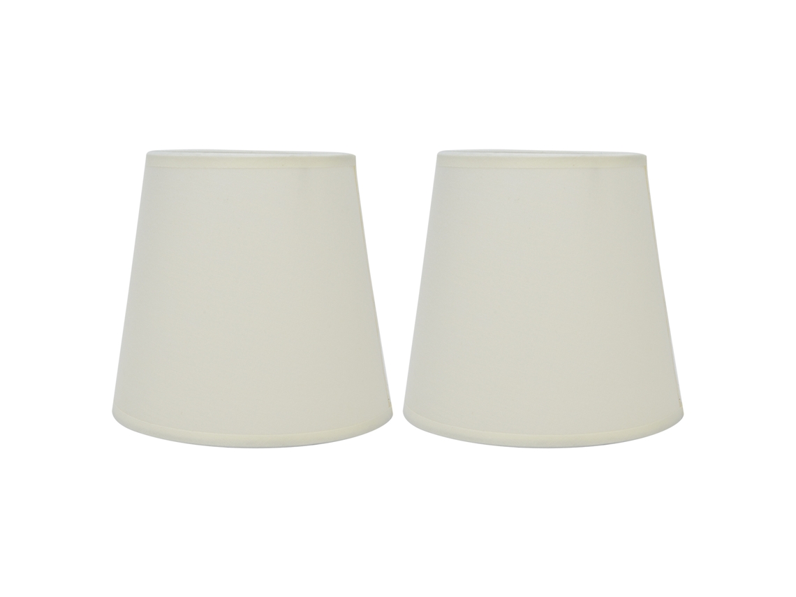 2pcs Lâmina para Lâmpada E14 Estilo Europeu Tecido Lustre Mesa Parede Casa Decoração Bege S/MARCA