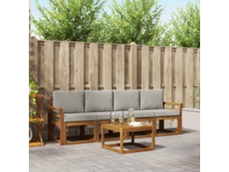 Vidaxl Conjunto De Sofás Para Exterior 5 Unid. Cinza Natural E Claro