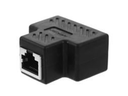 Divisor Ethernet Rj45 Compacto De 1 Para 2 Em Plástico Preto, Fácil De Usar.
