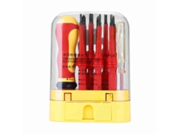 Conjunto De Chaves De Fenda Crv Isoladas 500v Com Lápis De Teste 10 Em 1 Para Eletricista