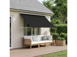 Vidaxl Toldo Preto 300 X 150 Cm Poliéster 180 G / M² Com Revestimento Pu